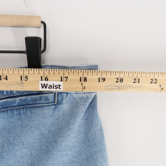 Madewell Emmett Jeans Womens 33 Blue Wide Leg High Rise Stretch Crop - Picture 5 of 12